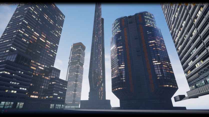 UE低多边形现代/科幻建筑模型资产 Low Poly Modern SciFi Building Models