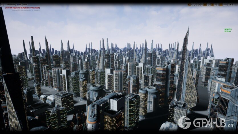 UE低多边形现代/科幻建筑模型资产 Low Poly Modern SciFi Building Models