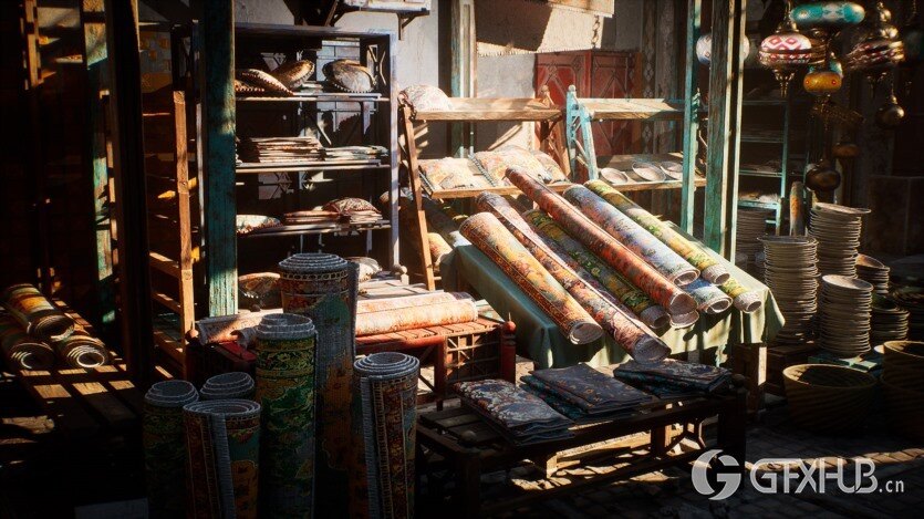 UE虚幻引擎市集街道环境套件资产 Market Street Environment Kit