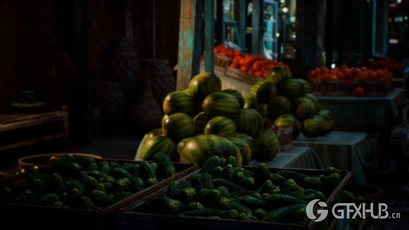 UE虚幻引擎市集街道环境套件资产 Market Street Environment Kit