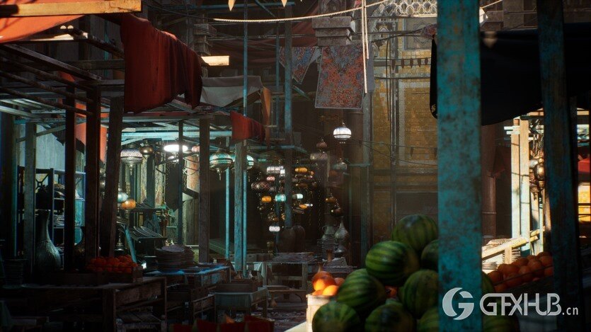 UE虚幻引擎市集街道环境套件资产 Market Street Environment Kit