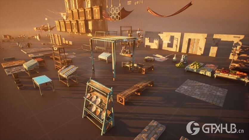 UE虚幻引擎市集街道环境套件资产 Market Street Environment Kit