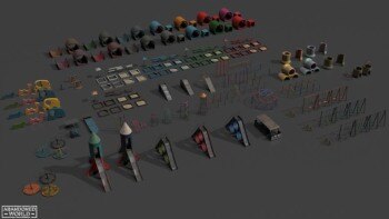 UE虚幻引擎游乐场道具包 Playground Props Pack UE5.2