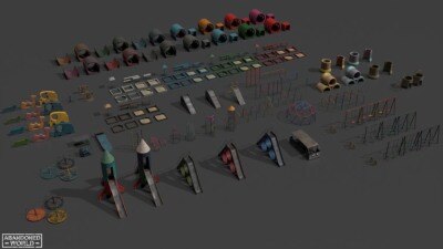 UE虚幻引擎游乐场道具包 Playground Props Pack UE5.2