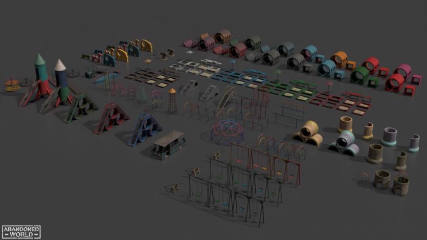 UE虚幻引擎游乐场道具包 Playground Props Pack UE5.2