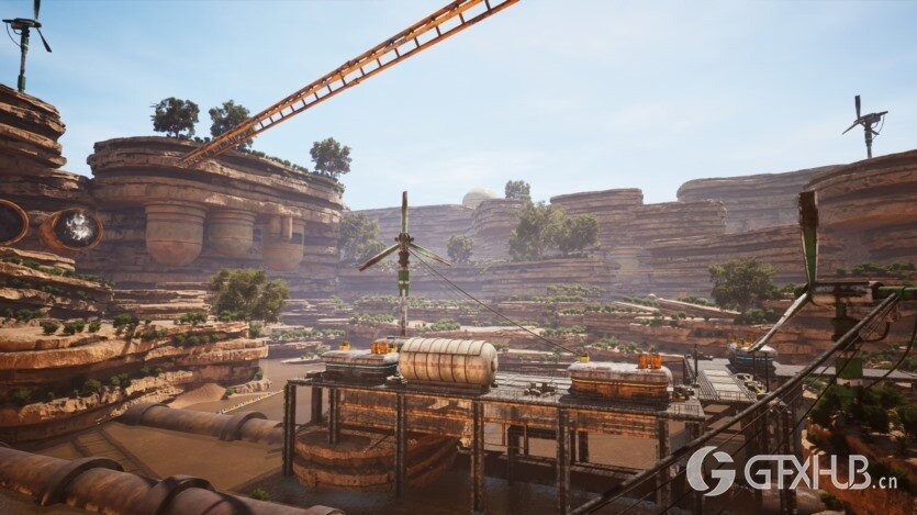 UE虚幻引擎科幻谷小镇资产 Science Fiction Valley Town 5.3