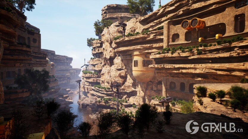 UE虚幻引擎科幻谷小镇资产 Science Fiction Valley Town 5.3