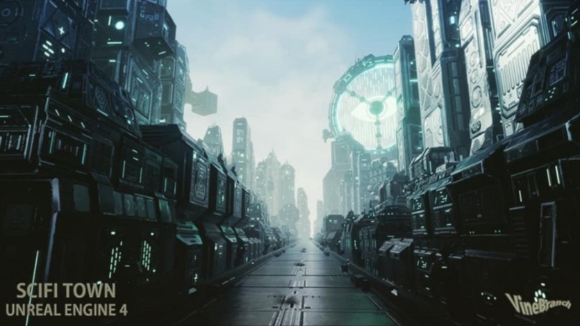 UE虚幻引擎科幻小镇资产 SCIFI TOWN UE4.27
