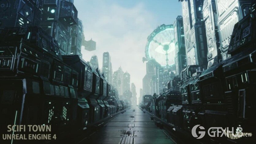UE虚幻引擎科幻小镇资产 SCIFI TOWN UE4.27