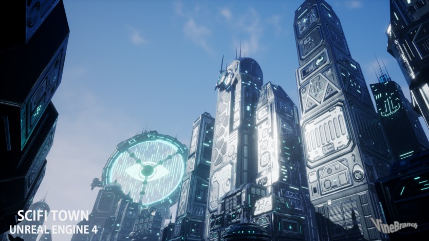 UE虚幻引擎科幻小镇资产 SCIFI TOWN UE4.27