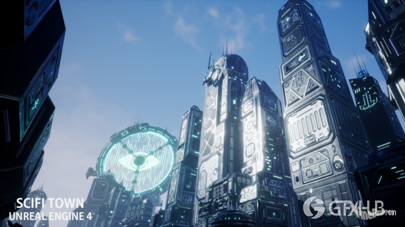UE虚幻引擎科幻小镇资产 SCIFI TOWN UE4.27