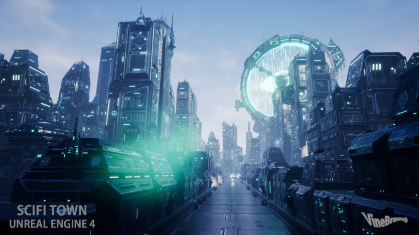 UE虚幻引擎科幻小镇资产 SCIFI TOWN UE4.27