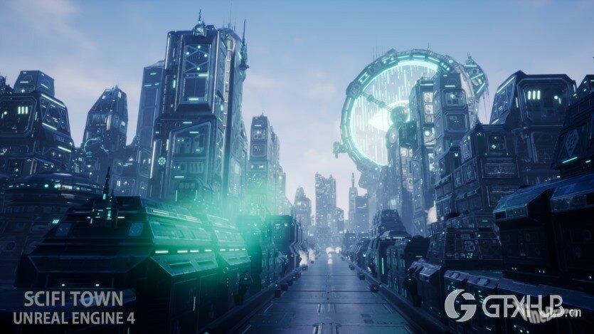 UE虚幻引擎科幻小镇资产 SCIFI TOWN UE4.27