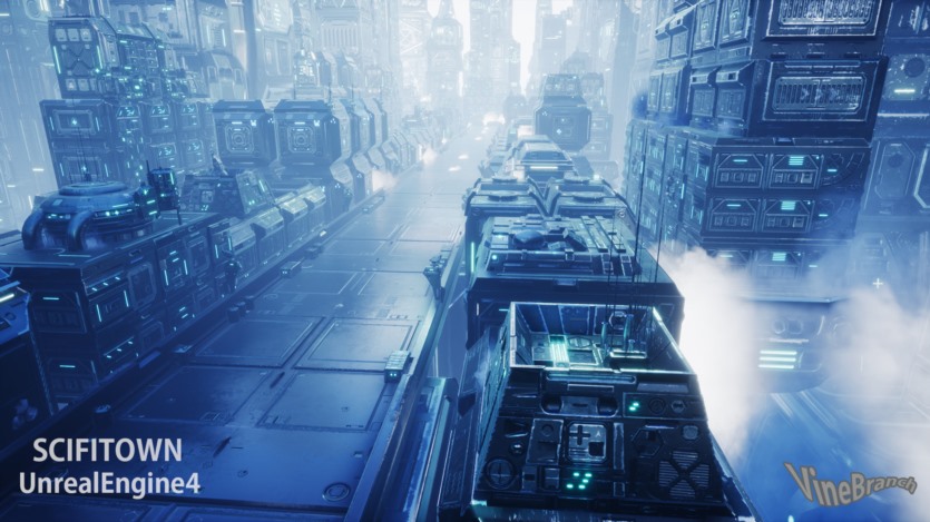 UE虚幻引擎科幻小镇资产 SCIFI TOWN UE4.27