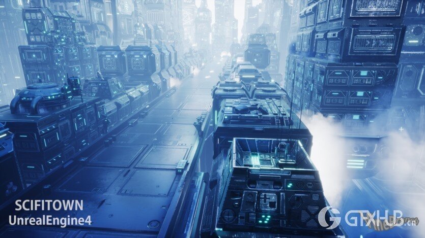 UE虚幻引擎科幻小镇资产 SCIFI TOWN UE4.27