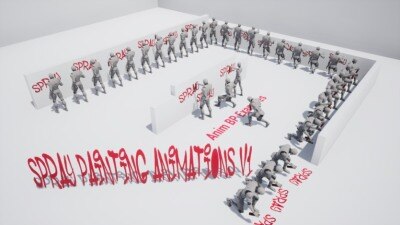 UE喷漆/涂鸦动画资产 Spray Painting Animations (UE4.27+)