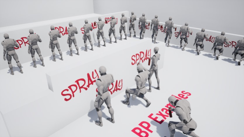 UE喷漆/涂鸦动画资产 Spray Painting Animations (UE4.27+)