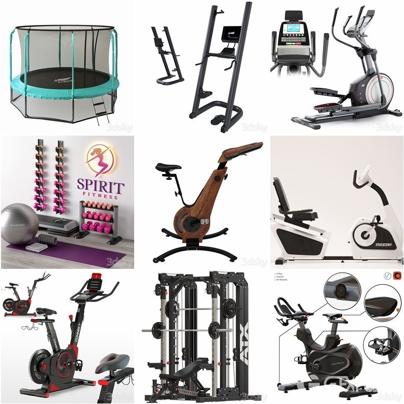 27套健身器械3D模型合集- 20240606