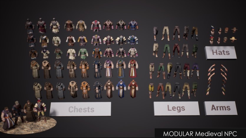 UE模块化中世纪角色 Modular Medieval NPC
