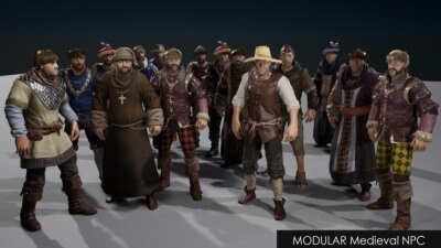 UE模块化中世纪角色 Modular Medieval NPC