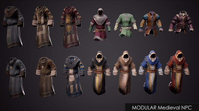 UE模块化中世纪角色 Modular Medieval NPC