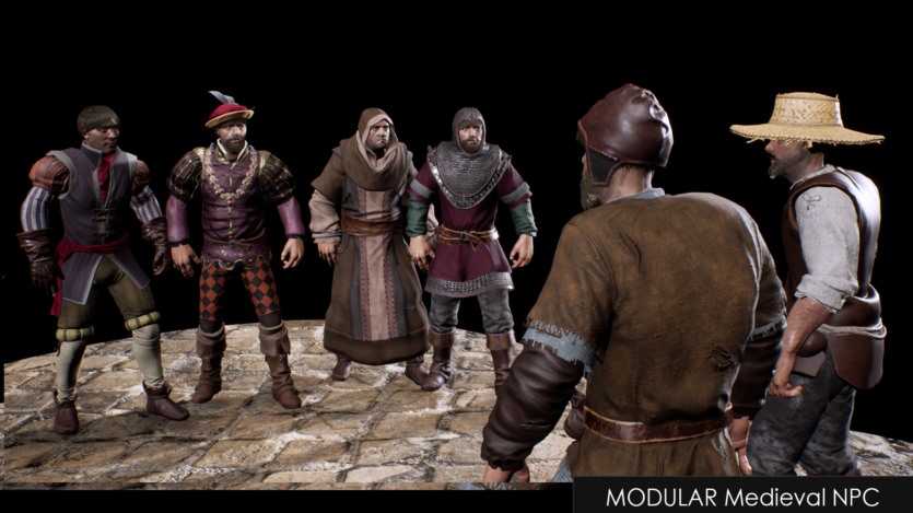 UE模块化中世纪角色 Modular Medieval NPC