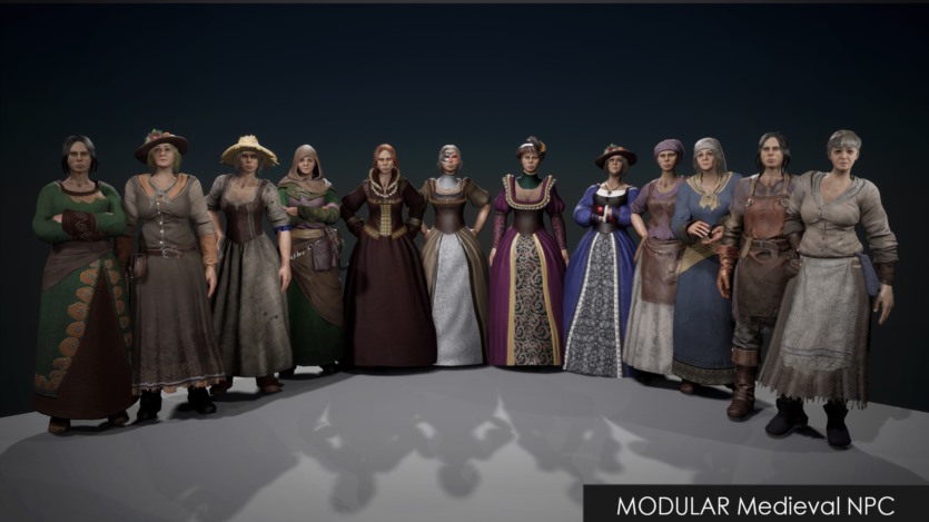 UE模块化中世纪角色 Modular Medieval NPC