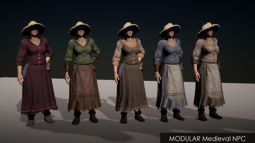UE模块化中世纪角色 Modular Medieval NPC