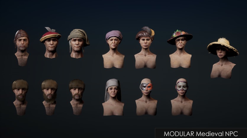 UE模块化中世纪角色 Modular Medieval NPC