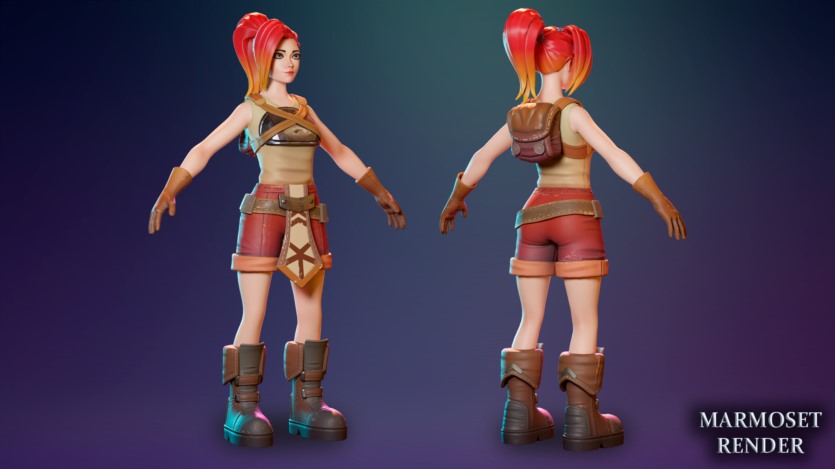 UE新手女孩的3D模型角色资产 Novice Girl