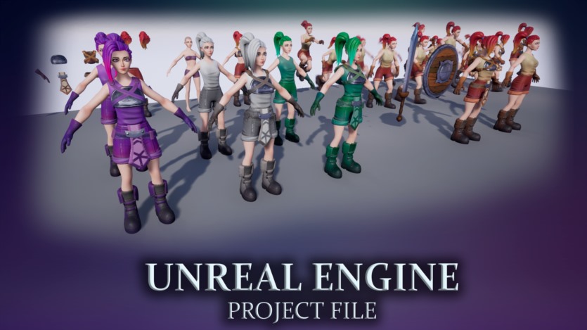UE新手女孩的3D模型角色资产 Novice Girl