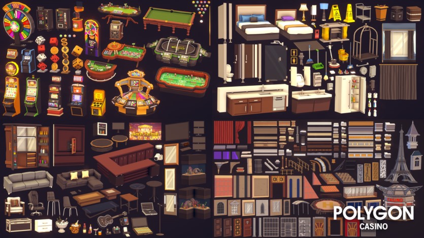 UE低多边形模块化赌场环境和角色 POLYGON Casino - Low Poly Modular Environment and Characters