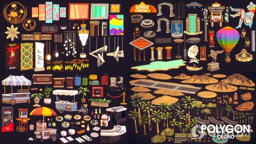 UE低多边形模块化赌场环境和角色 POLYGON Casino - Low Poly Modular Environment and Characters