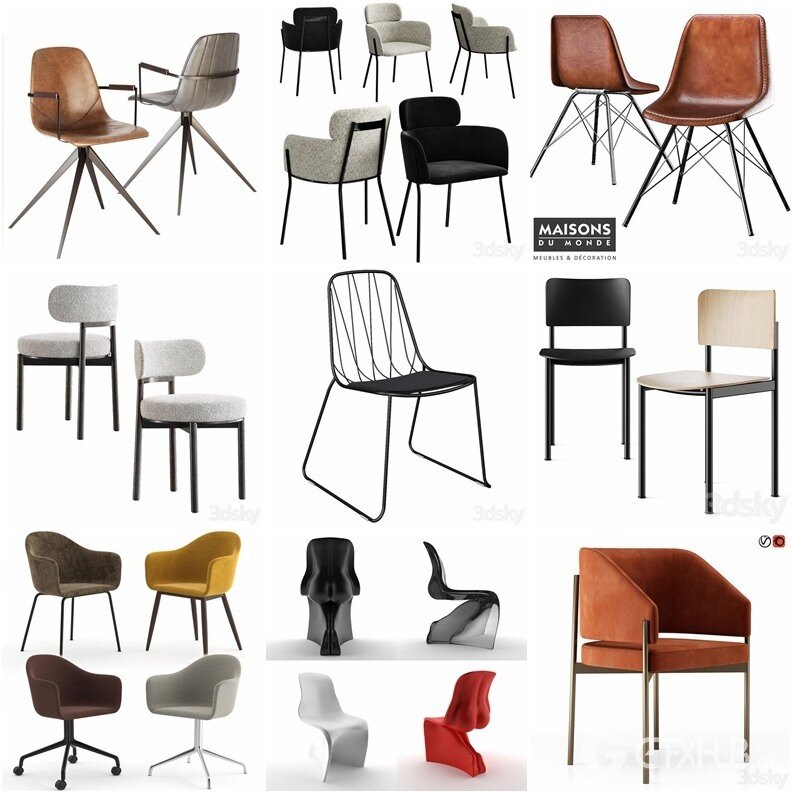 3DSky Pro 沙发椅子灯具装饰3D模型合辑2024年6月第3季 | 440套 | 20.4GB