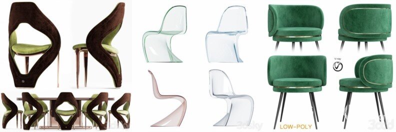 3DSky Pro 沙发椅子灯具装饰3D模型合辑2024年6月第3季 | 440套 | 20.4GB