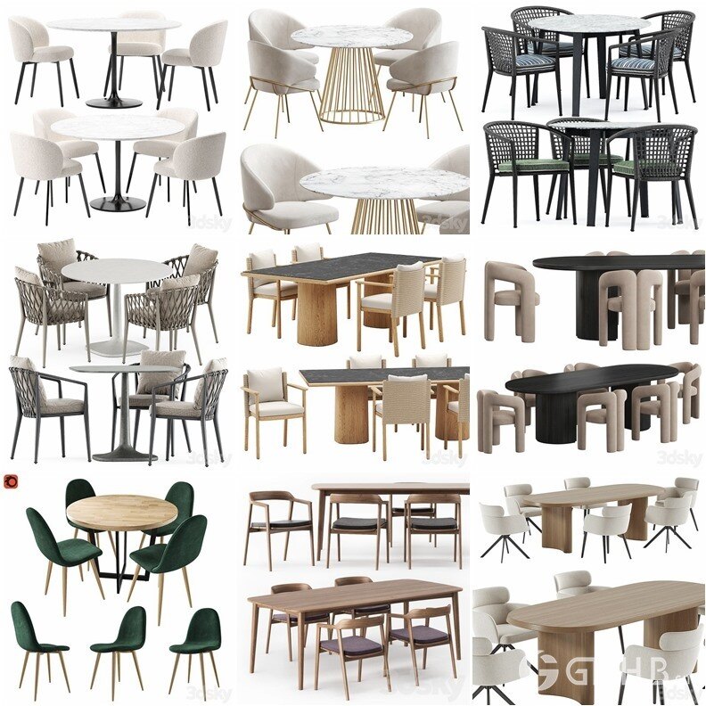 3DSky Pro 沙发椅子灯具装饰3D模型合辑2024年6月第3季 | 440套 | 20.4GB