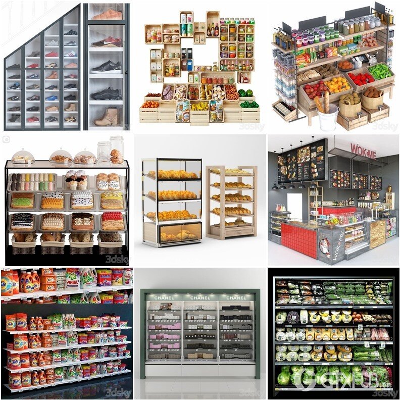 3DSky Pro 沙发椅子灯具装饰3D模型合辑2024年6月第3季 | 440套 | 20.4GB