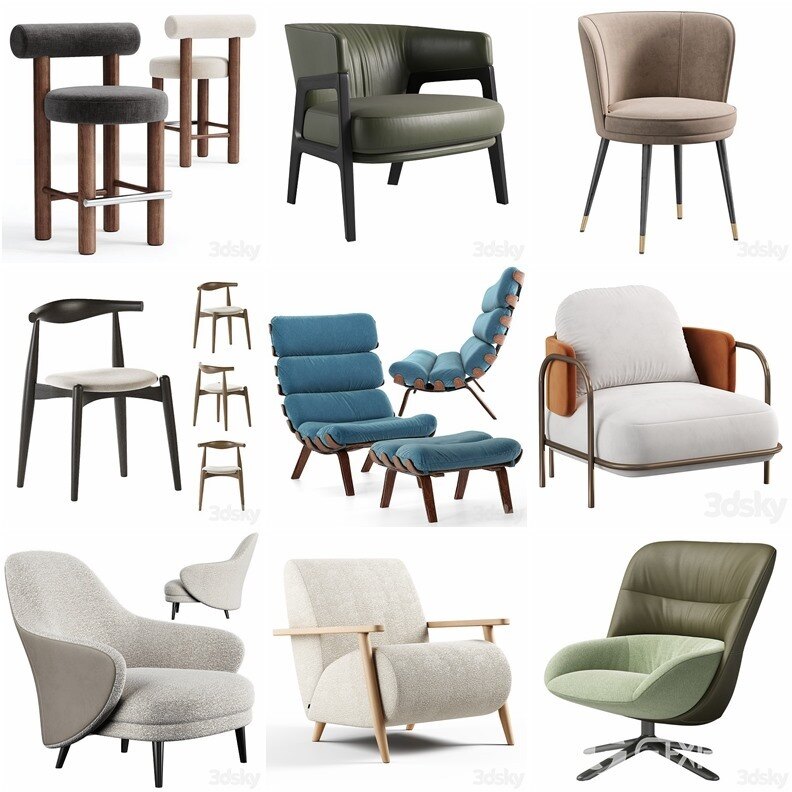3DSky Pro 沙发椅子灯具装饰3D模型合辑2024年6月第3季 | 440套 | 20.4GB
