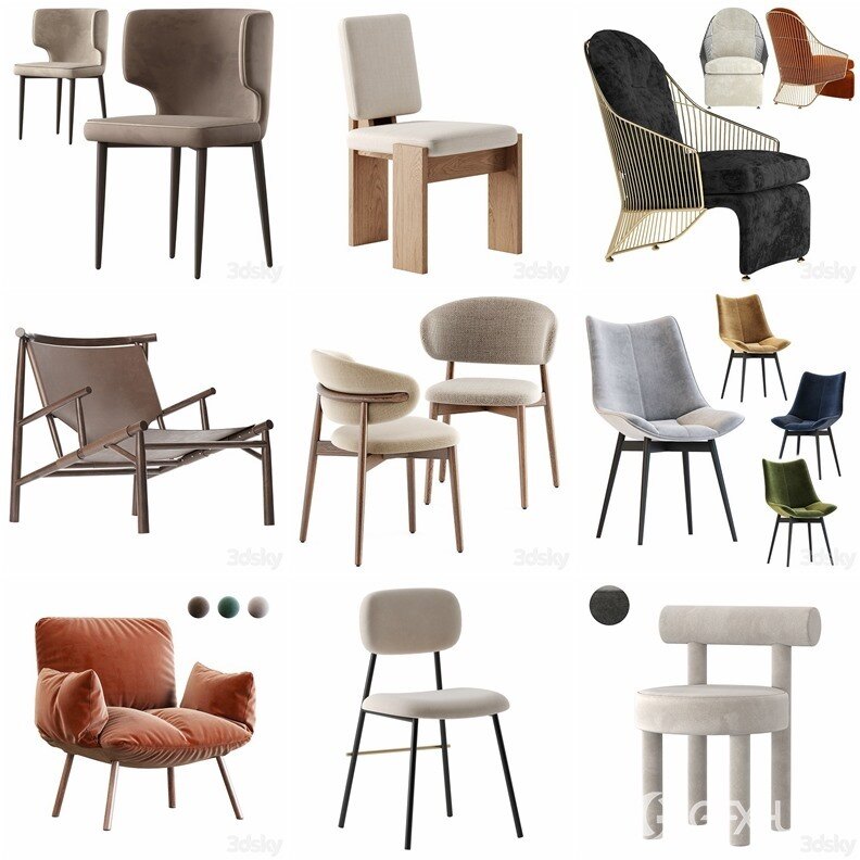 3DSky Pro 沙发椅子灯具装饰3D模型合辑2024年6月第3季 | 440套 | 20.4GB