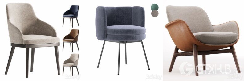 3DSky Pro 沙发椅子灯具装饰3D模型合辑2024年6月第3季 | 440套 | 20.4GB