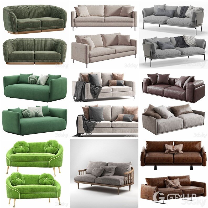 3DSky Pro 沙发椅子灯具装饰3D模型合辑2024年6月第3季 | 440套 | 20.4GB