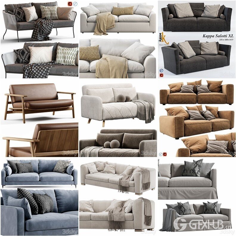 3DSky Pro 沙发椅子灯具装饰3D模型合辑2024年6月第3季 | 440套 | 20.4GB