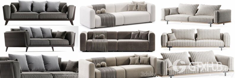 3DSky Pro 沙发椅子灯具装饰3D模型合辑2024年6月第3季 | 440套 | 20.4GB