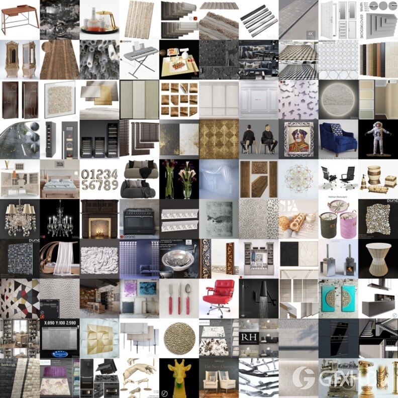 3DSky Pro 沙发椅子灯具装饰3D模型合辑2024年6月第3季 | 440套 | 20.4GB