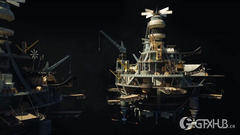 天空之城未来奇幻建筑3D模型 Kitbash3D – City in the Sky