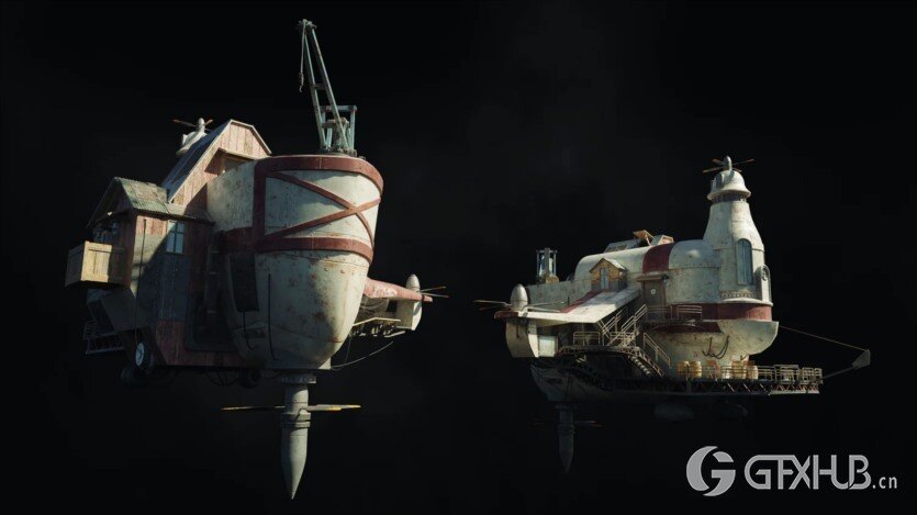 天空之城未来奇幻建筑3D模型 Kitbash3D – City in the Sky