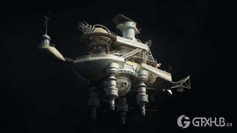 天空之城未来奇幻建筑3D模型 Kitbash3D – City in the Sky