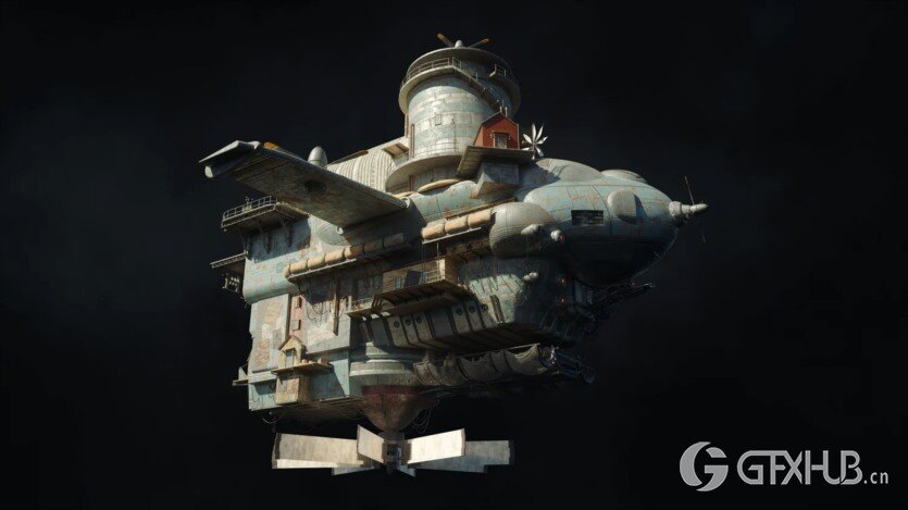 天空之城未来奇幻建筑3D模型 Kitbash3D – City in the Sky