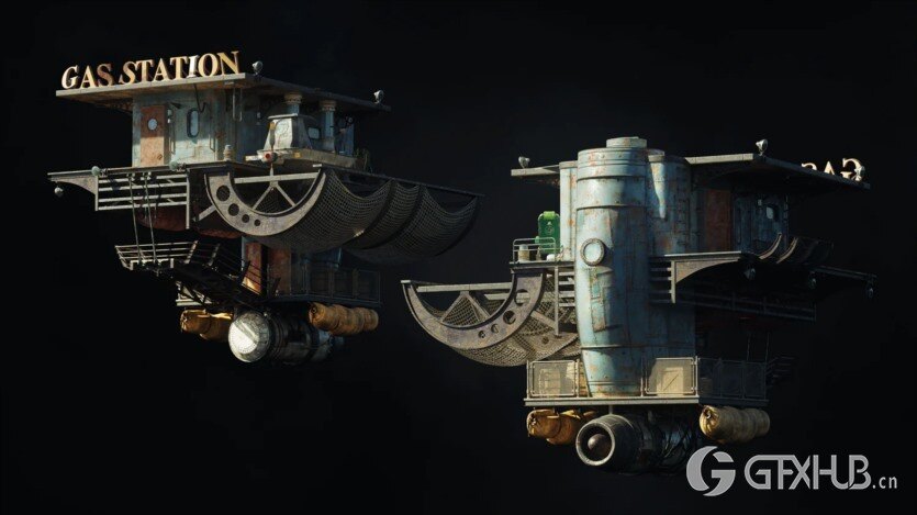 天空之城未来奇幻建筑3D模型 Kitbash3D – City in the Sky