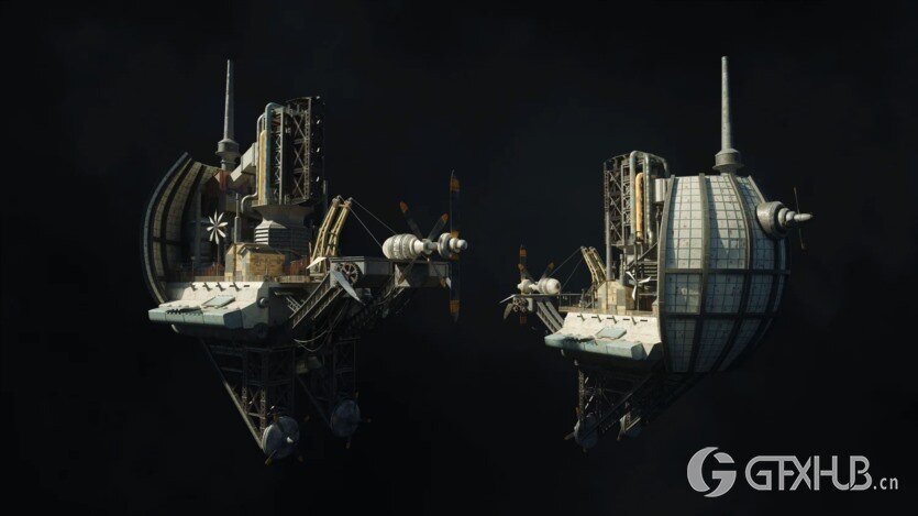 天空之城未来奇幻建筑3D模型 Kitbash3D – City in the Sky